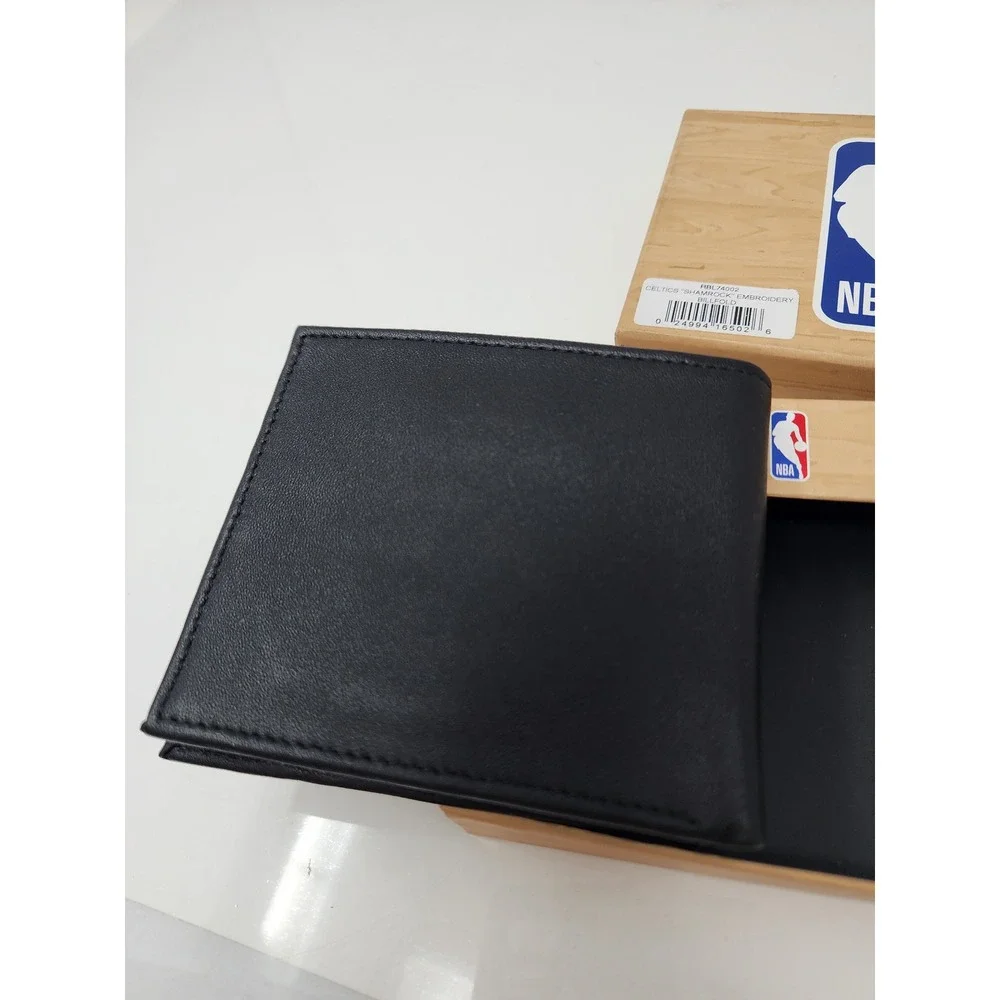 Rico Mens Boston Celtics Billfold Wallet Black Leather Casual Size OS
